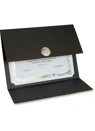 Certificate holder, 12.5" x 9.3" - Linen - 5 / Pack - Black - fst83566